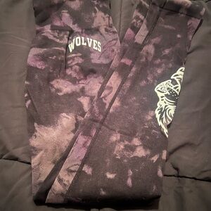 Darc Sport Purple and Black Wolves Leggings